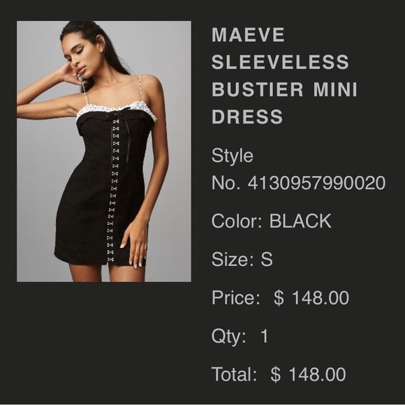 NWT Maeve Sleeveless Bustier Mini Dress *Size Small (Anthropologie) - Picture 5 of 5